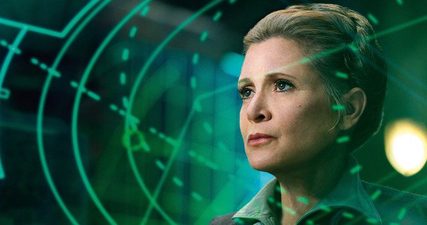 Carrie Fisher in The Force Awakens (2015).