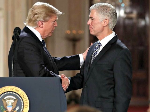 Donald Trump welcomes his nominee for the Supreme Court, Neil Gorsuch.