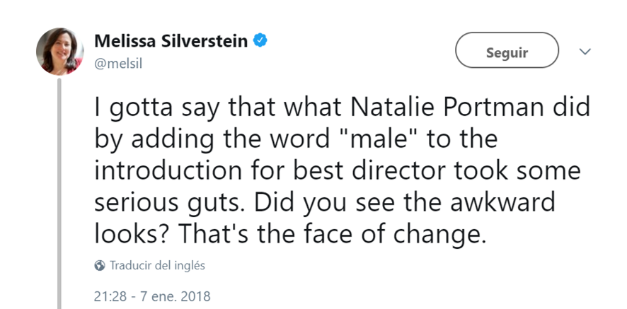 Melissa Silverstein speaks out on Twitter