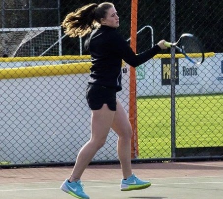 Women’s tennis player Cassidy Binder earned third place in singles last year.