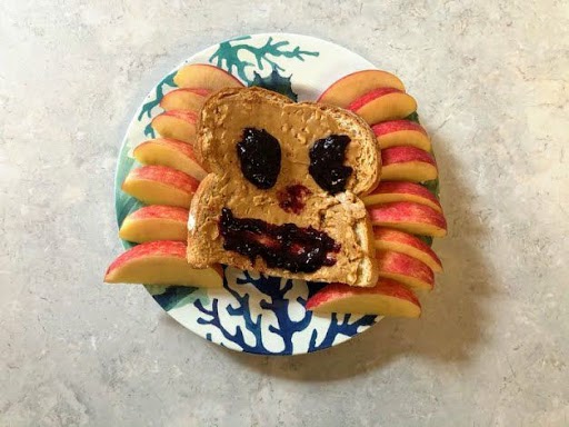 A smiling slice of bread proves that healthy eating doesn't have to be a downer.