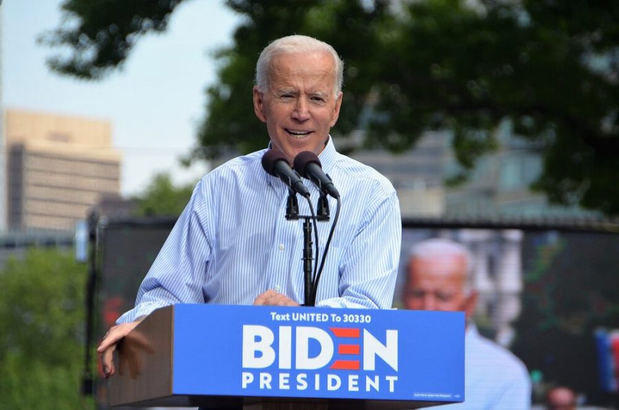 Then-presidential candidate Joseph R. Biden Jr. speaks at an event. Incumbent President Donald J. Trump has mounted numerous legal challenges against Biden's victory.