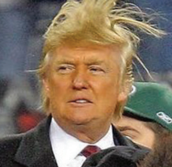 A beautiful shot of millionaire Donald Trump, presidential candidate and future hair model.