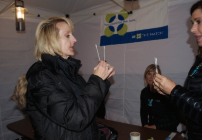 Volunteers donated saliva swabs to the Be The Match organization to be tested to see if they are anyone’s bone marrow match. A tent was set up on Friday at the football game to collect donations from people ages 18-44.