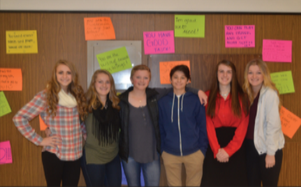 Left to right: Kylee Rench, Anna Ricci, Beth Lauer, Colton Hudspeth, Alison Bowden, and Marley Mackin are six of the students who organized Respect Week.