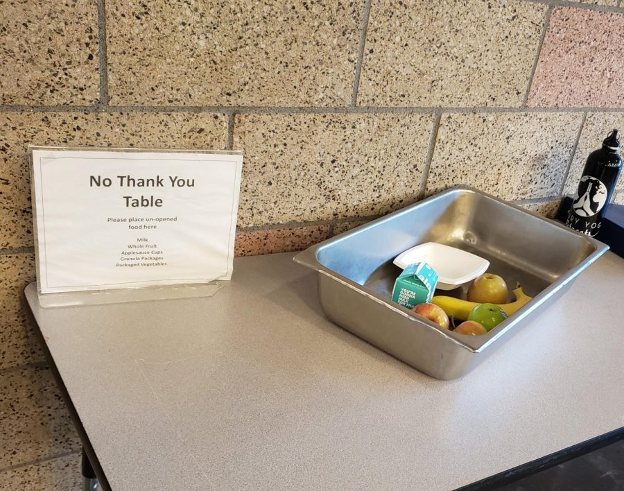 The+No+Thank+You+Table+in+the+cafeteria+is+one+of+the+few+options+BHS+students+have+to+prevent+their+unwanted+food+from+being+wasted.