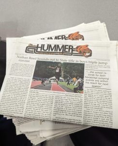 A stack of Hummer newspapers from 2019, shortly before The Hummer discontinued print editions. 